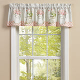 Farmhouse Peonies Tailored Valance and Table Linens - Multi